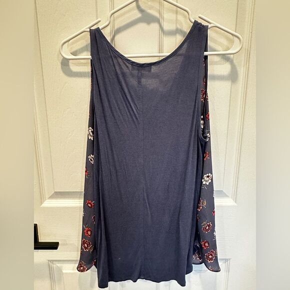 Loft Outlet Flower blue/purple tank top - Picture 6 of 8